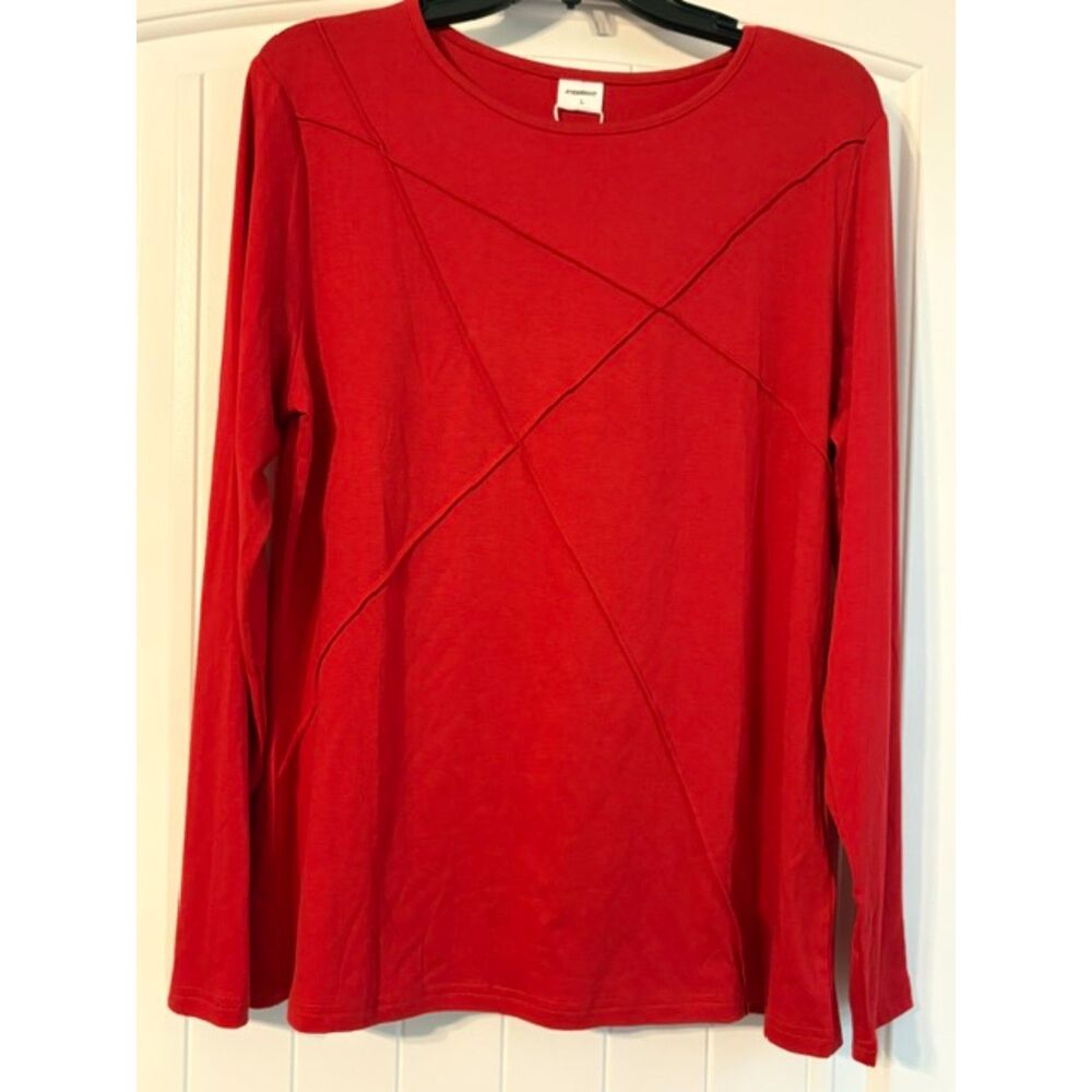 NWT Xieerduo Red Long Sleeve Pleated Women's Top Size Large